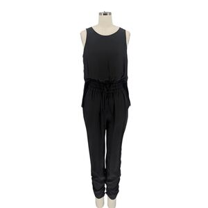 00870 Parker Tapered Leg Jumpsuit Black size Small casual athletic sporty